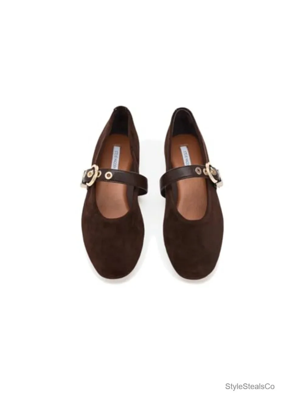 Lucia Ballet Flat Suede Round Toe Buckle Casual Flat